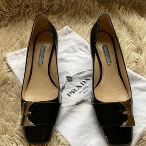 Prada black patent 2” heel - size 38